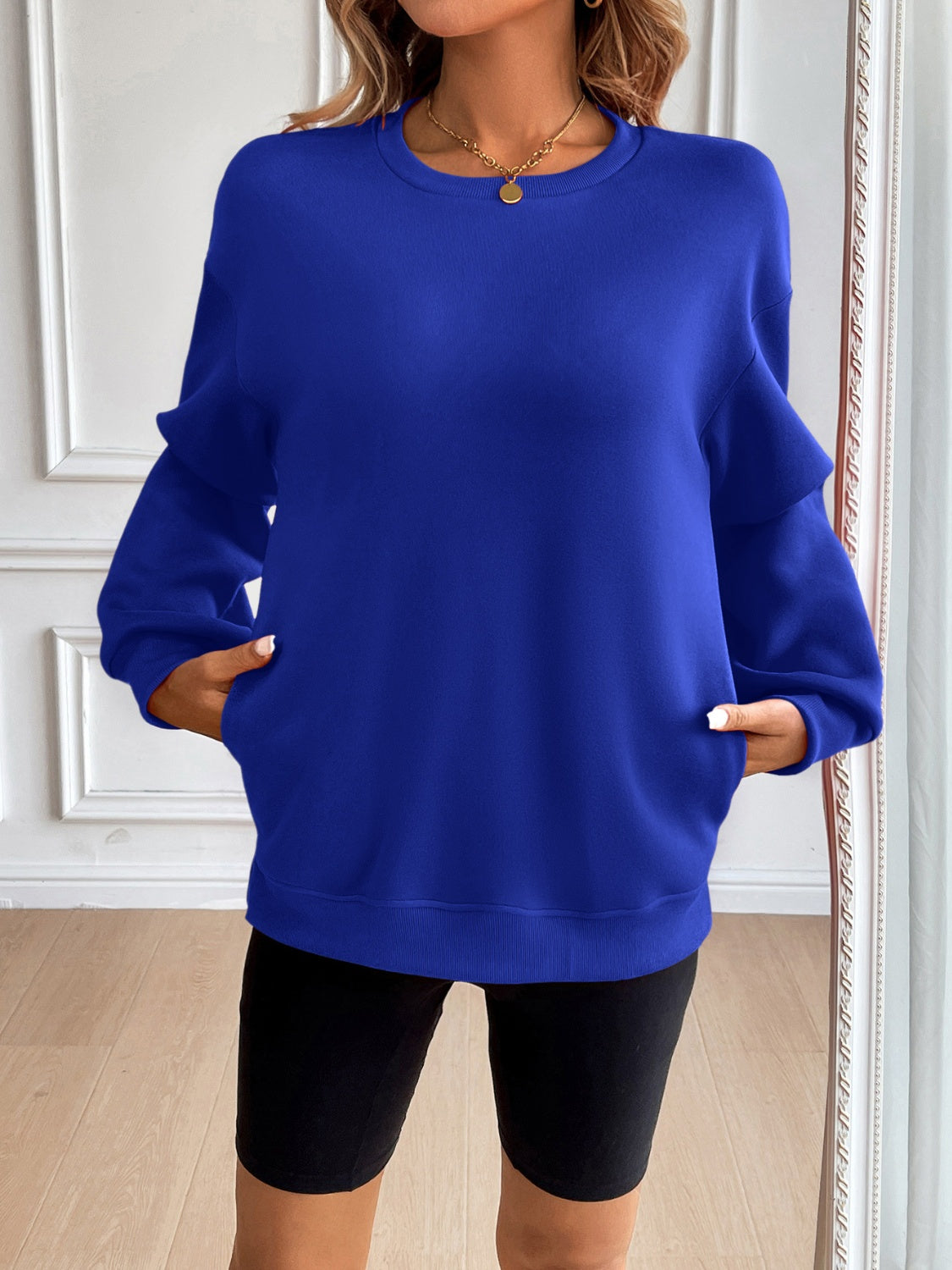 Ivy Lane Langarm-Sweatshirt mit Rundhalsausschnitt
