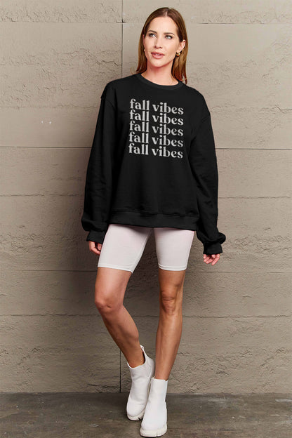 Simply Love – FALL VIBES – Grafik-Sweatshirt in voller Größe
