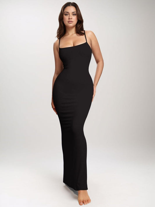 Basic Bae – Ärmelloses Maxikleid mit integrierter Shapewear