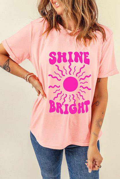 SHINE BRIGHT T-Shirt mit Rundhalsausschnitt und kurzen Ärmeln