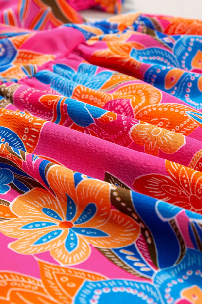 Bluse mit kurzen Ärmeln und Schößchen-Print