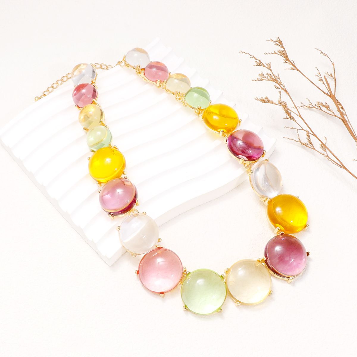 Halskette aus Legierung und rundem Strass