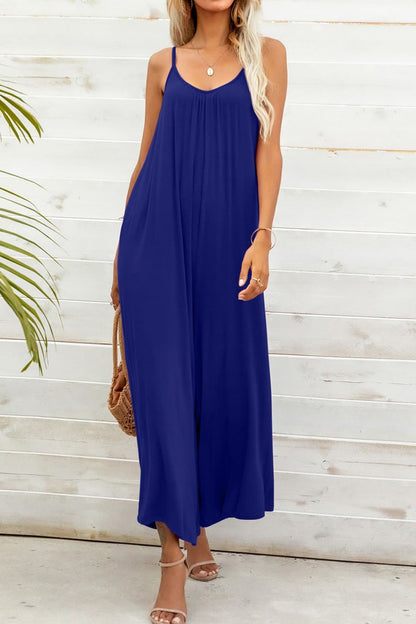 Jumpsuit mit Spaghettiträgern und U-Ausschnitt