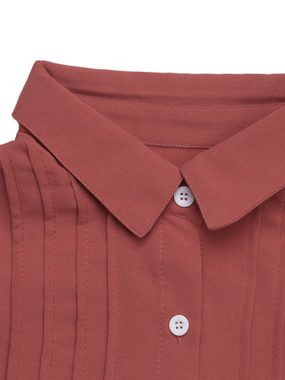 Perfee – Langärmliges Hemd mit gerüschtem Kragen