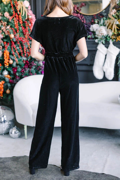 Jumpsuit mit kurzen Ärmeln und Kordelzug