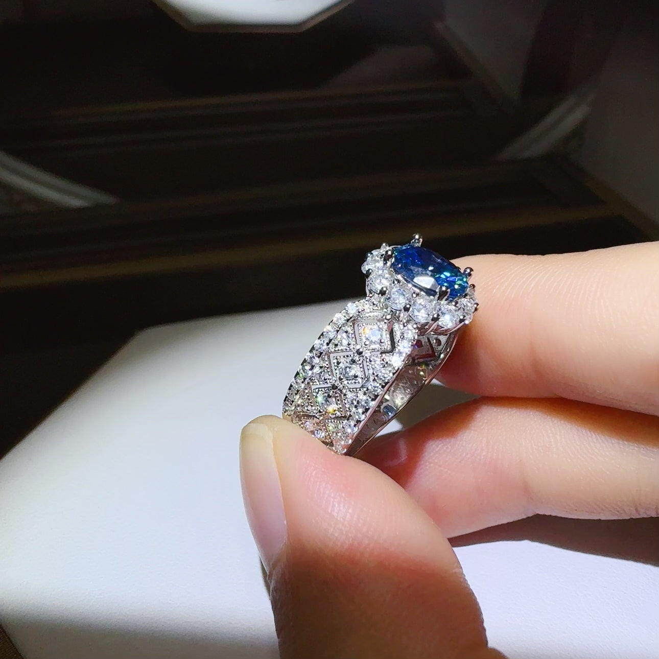 1 Karat Moissanit Zirkon 925 Sterling Silber Ring