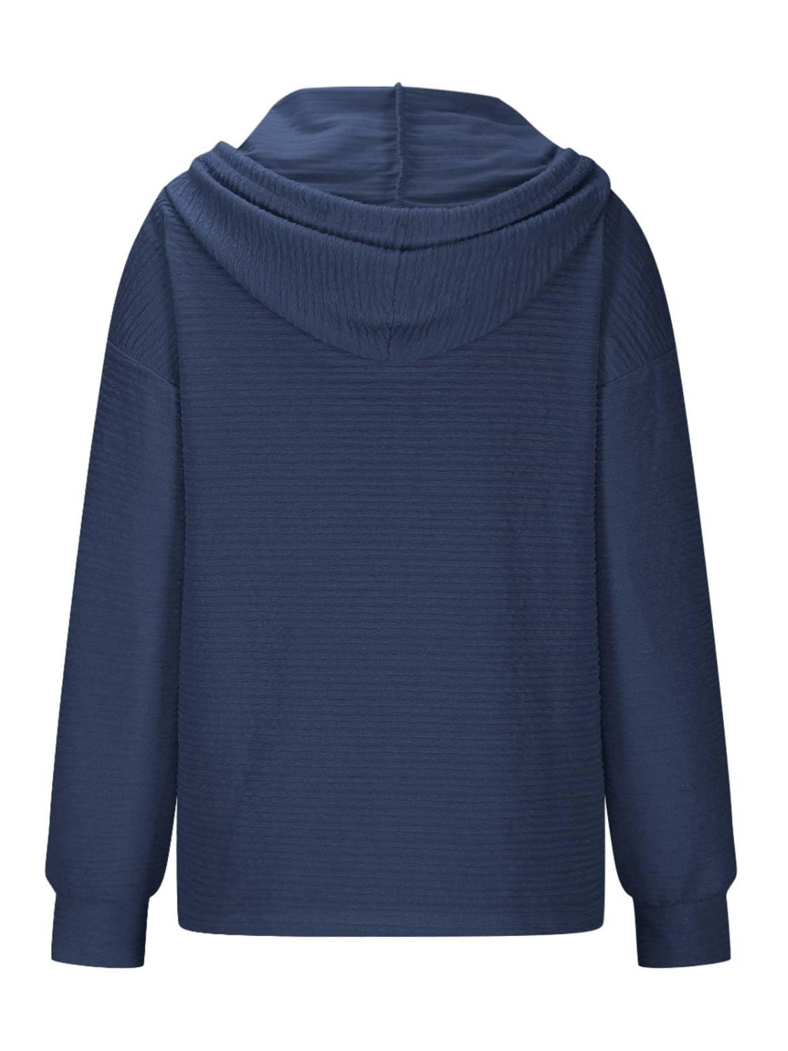 Kapuzenpullover mit Kordelzug und Viertelknopfleiste