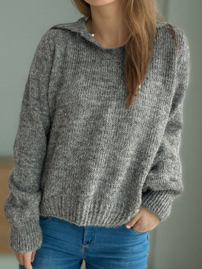Pullover mit Kragen und langen Ärmeln