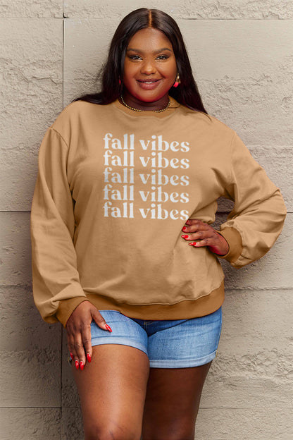 Simply Love – FALL VIBES – Grafik-Sweatshirt in voller Größe