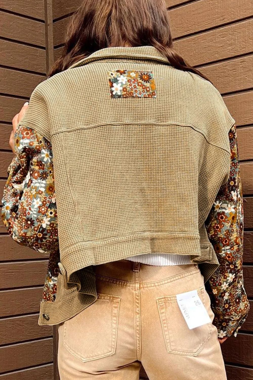 Bedruckte Jacke mit Kragen und langen Ärmeln