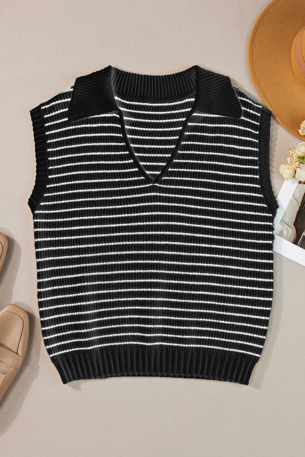 Gestreiftes Tanktop mit Kragen