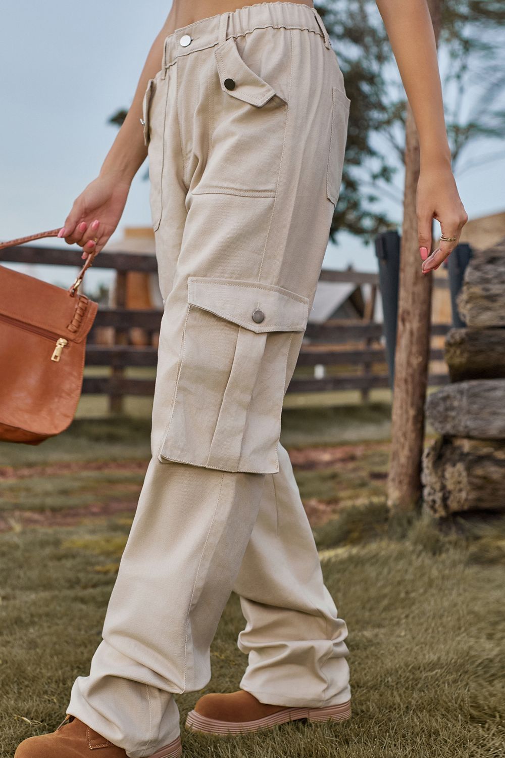 Loose Fit Lange Jeans mit Taschen