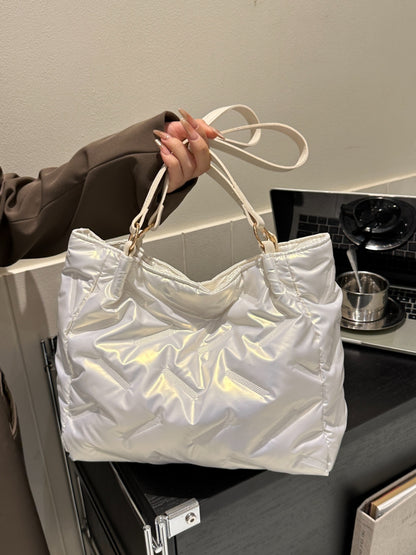 Schultertasche aus strukturiertem Polyester