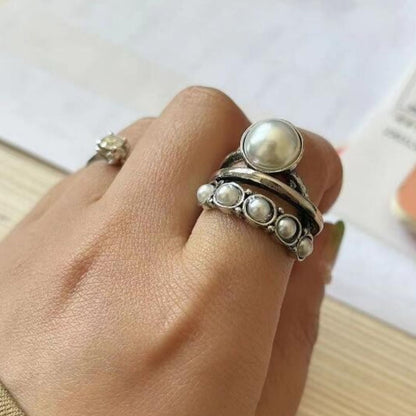 Dreilagiger offener Ring aus Legierung