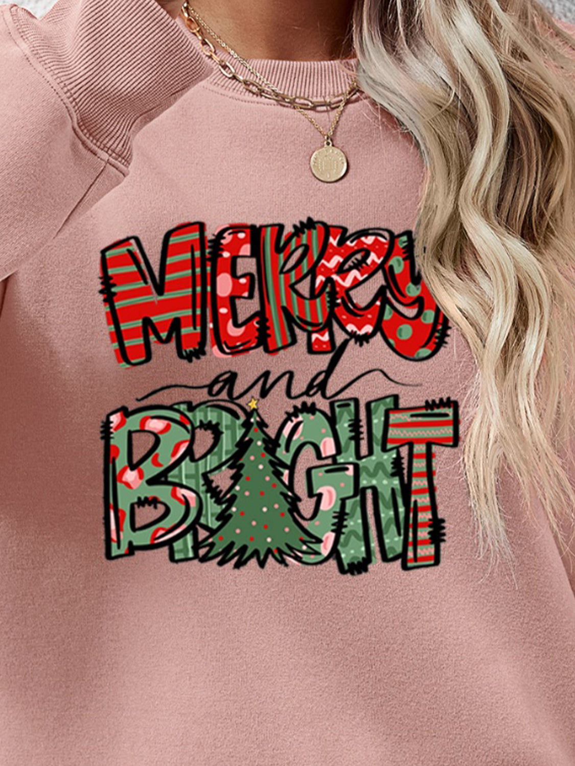 MERRY AND BRIGHT Langarm-Sweatshirt