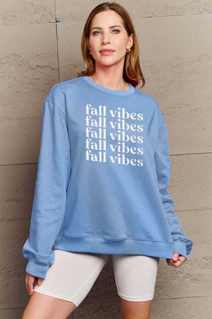 Simply Love – FALL VIBES – Grafik-Sweatshirt in voller Größe