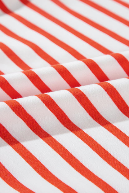 Gestreiftes Sweatshirt mit überschnittenen Schultern und langen Ärmeln