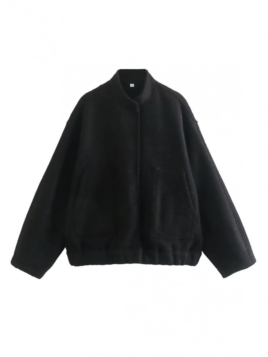 Jacke mit überschnittenen Schultern und Druckknöpfen in voller Größe