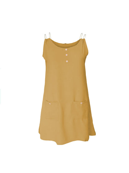 Minivestido con tirantes finos dobles y cuello redondo