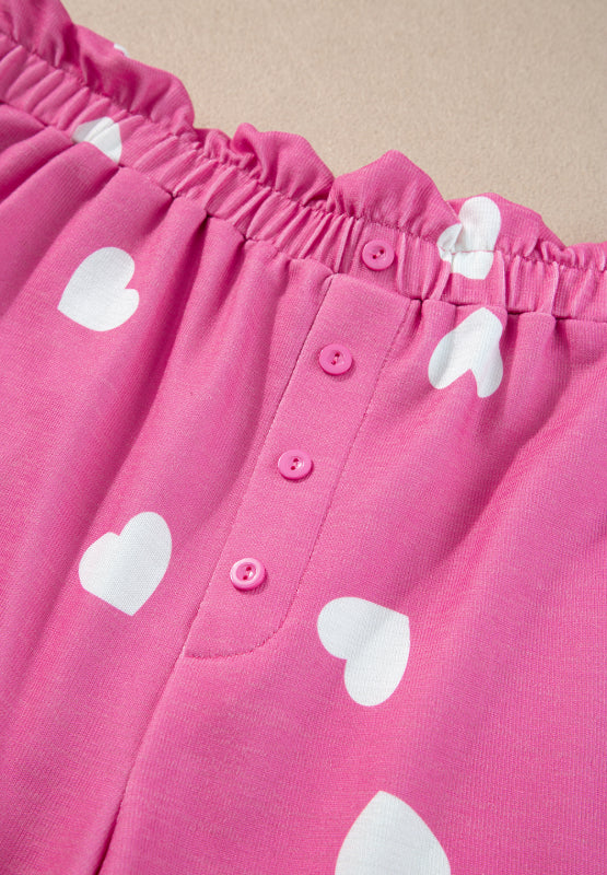 Set aus langärmligem Oberteil mit Rundhalsausschnitt und Shorts mit elastischer Taille