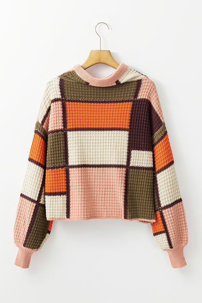 Pullover mit Stehkragen und Farbblockdesign im Kordelzugdesign
