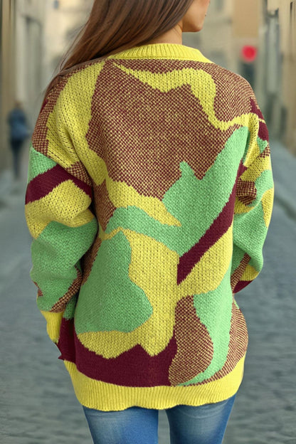 Pullover mit Rundhalsausschnitt und langen Ärmeln in Kontrastfarbe