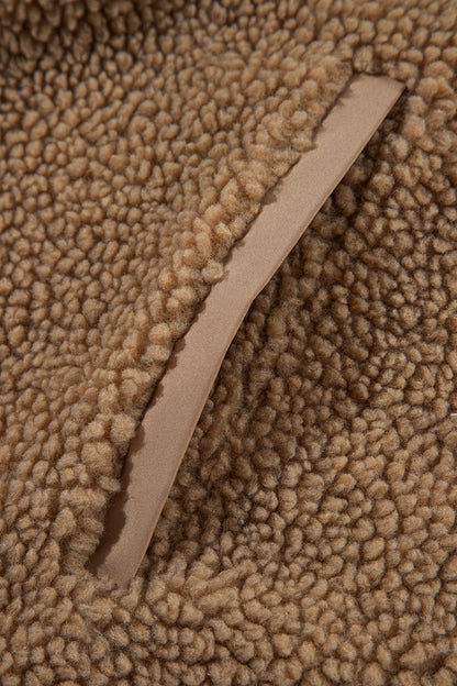Fleecejacke mit Reißverschluss und Kapuze und Kordelzug