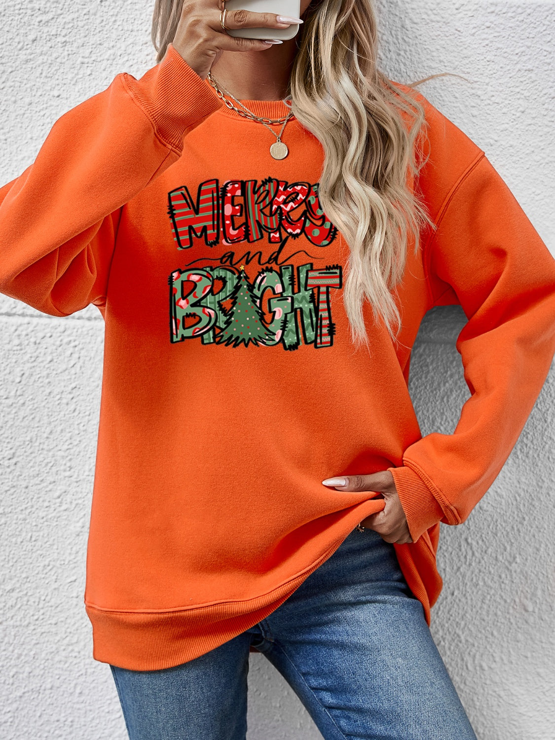MERRY AND BRIGHT Langarm-Sweatshirt