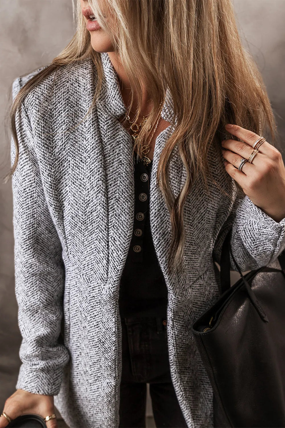 Langärmlige Jacke mit offener Vorderseite