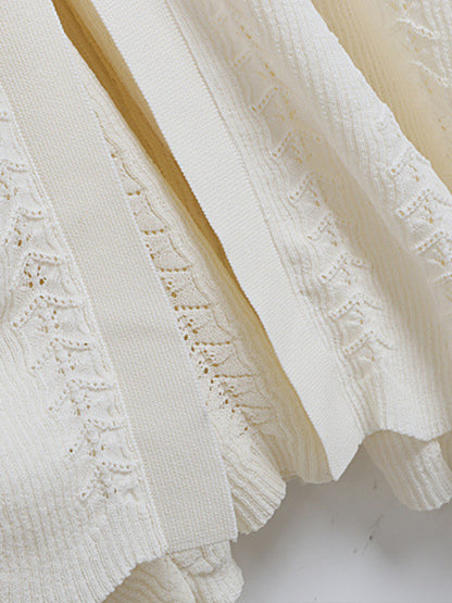 Durchbrochenes Pulloverkleid mit Rundhalsausschnitt und langen Ärmeln