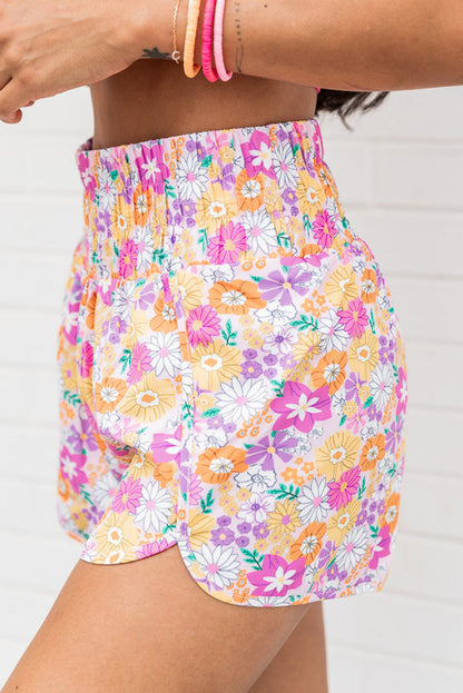 Bedruckte Shorts mit hoher Taille