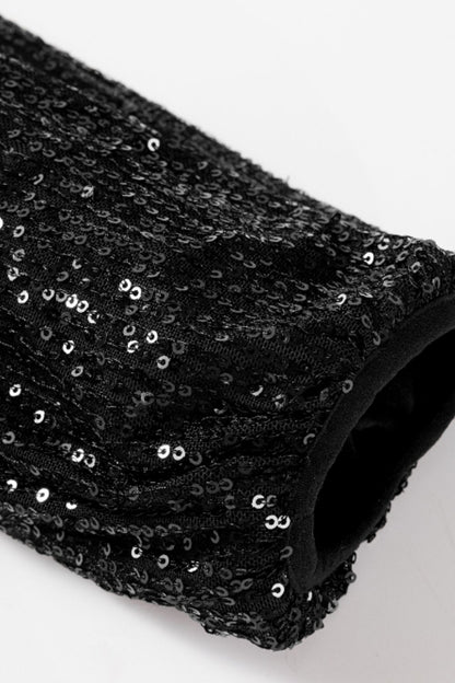 Langärmlige Jacke mit Pailletten und Reißverschluss