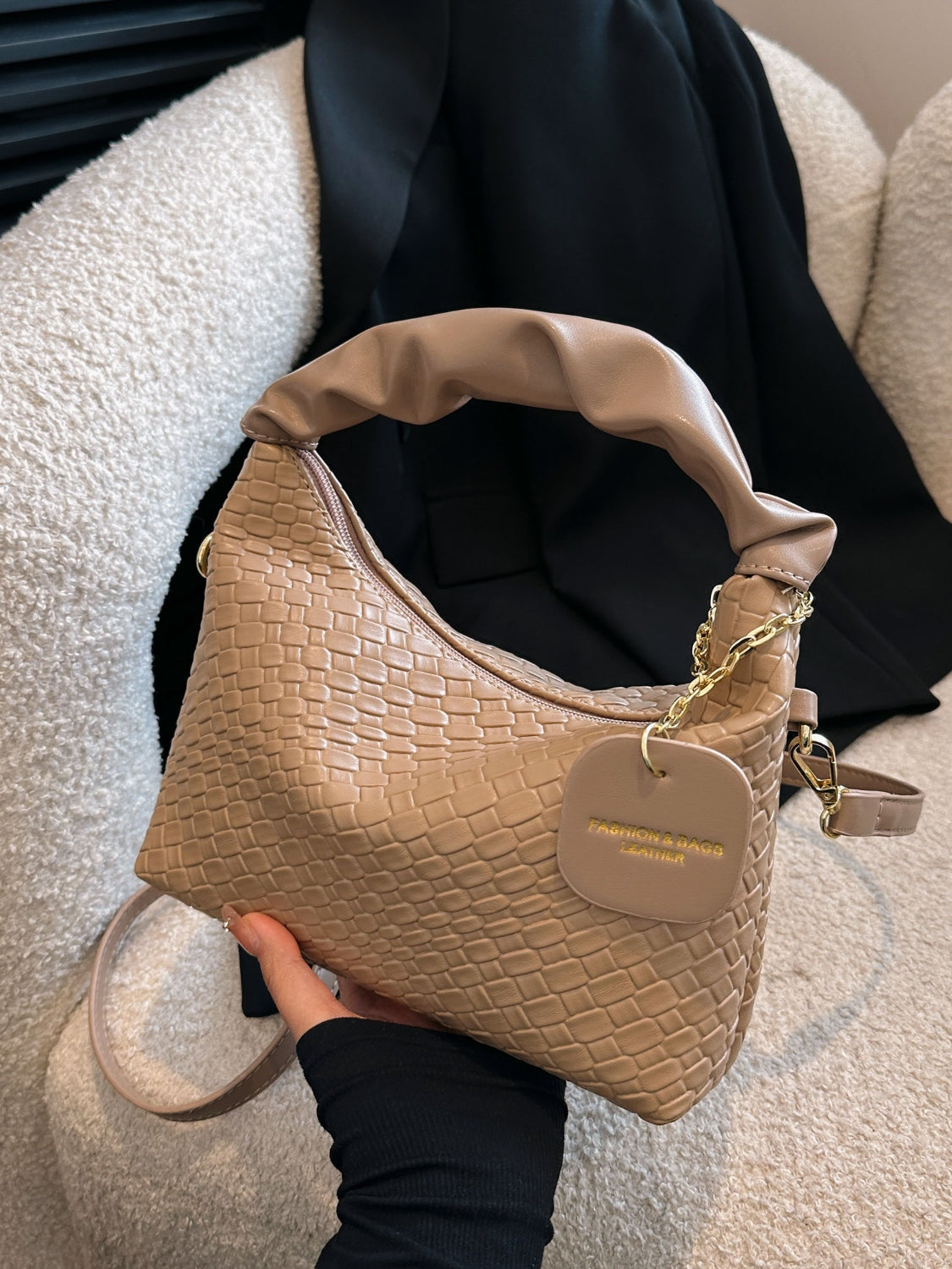 Gewebte Umhängetasche aus PU-Leder