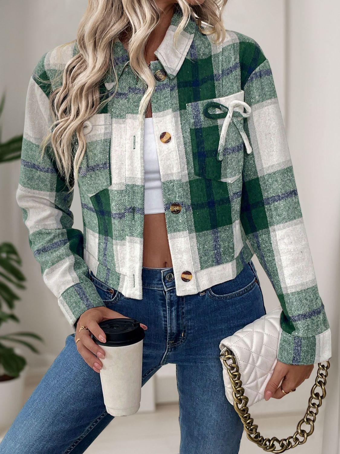 Perfee – Jacke mit Farbblockdesign und Knopfleiste