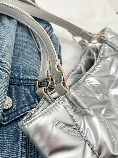 Schultertasche aus strukturiertem Polyester