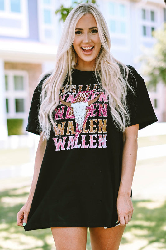 WALLEN T-Shirt mit Rundhalsausschnitt und kurzen Ärmeln