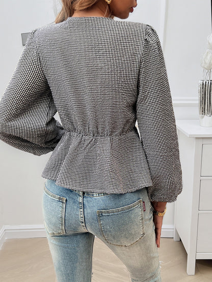 Bluse mit Rundhalsausschnitt und langen Ärmeln