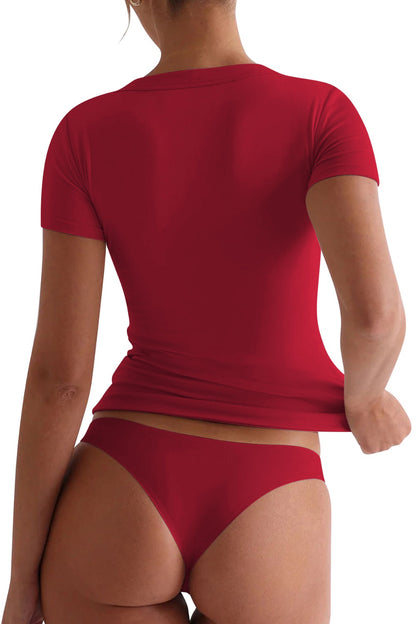 Lovelet – Kurzärmliges T-Shirt mit U-Ausschnitt