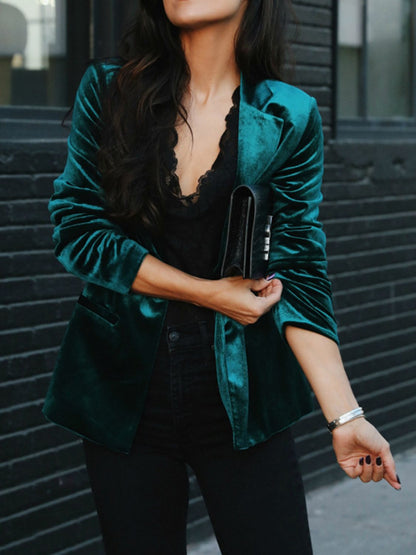 Blazer mit Knopfleiste und Reverskragen
