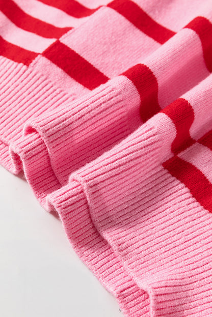 Gestreifter Pullover mit Rundhalsausschnitt und überschnittenen Schultern