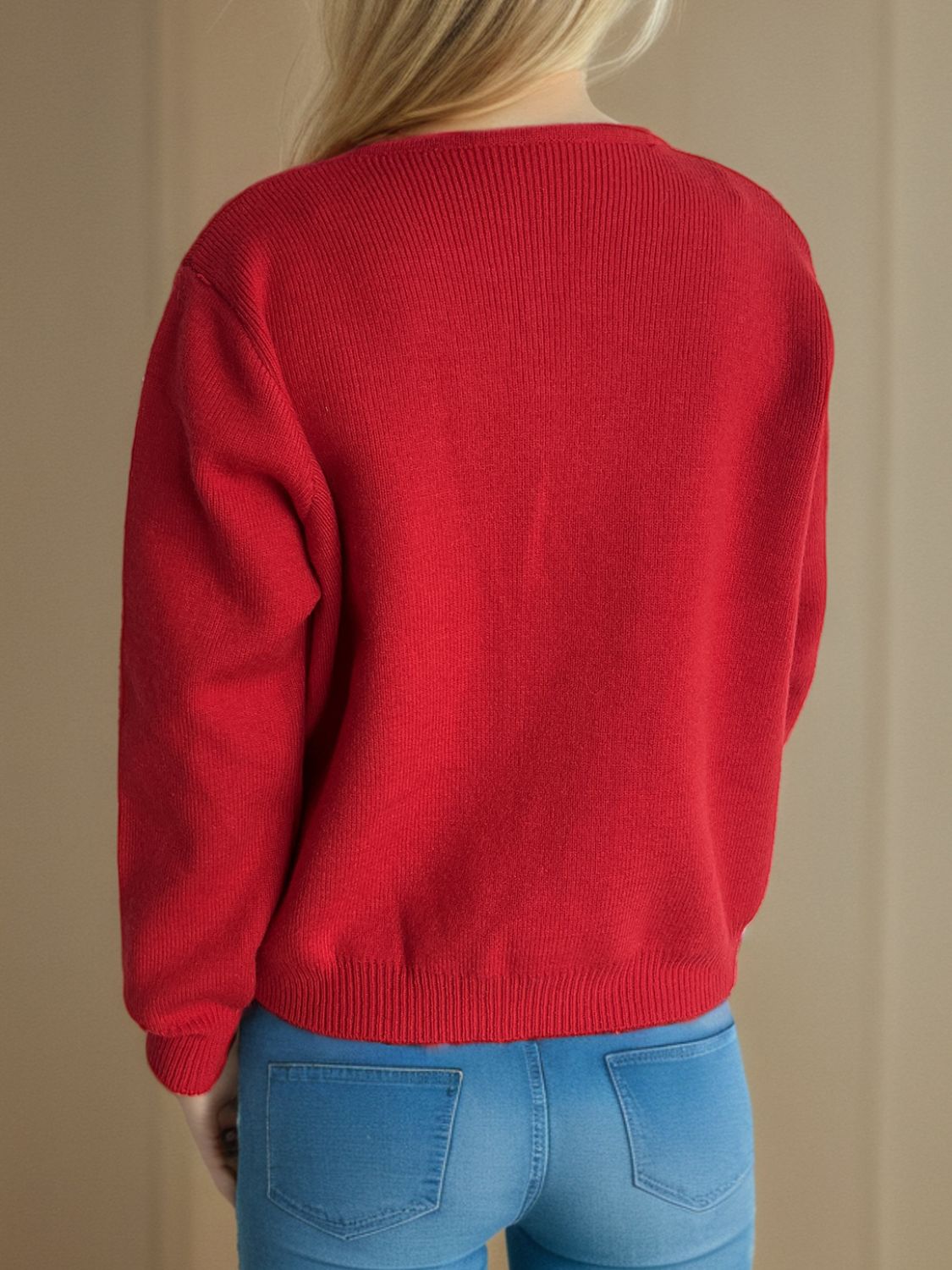 Langärmliger Cardigan mit Knopfleiste und Taschen