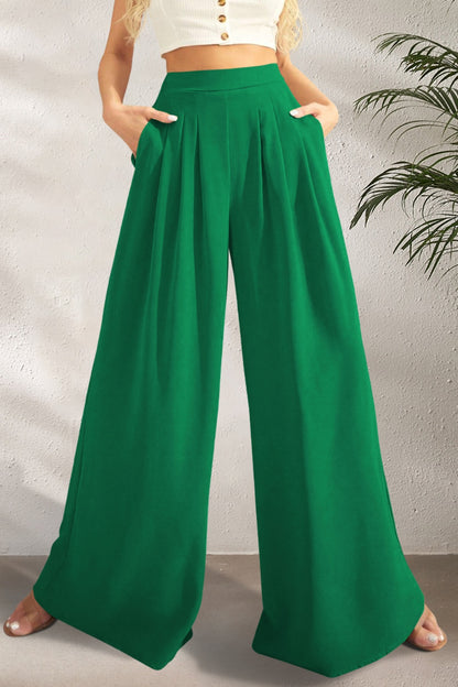 Hose mit hoher Taille und weitem Bein