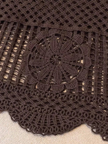 Durchbrochenes Tanktop mit U-Ausschnitt