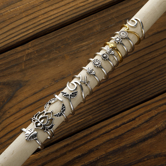 15-teiliges Ringset aus Legierung mit mehreren Formen