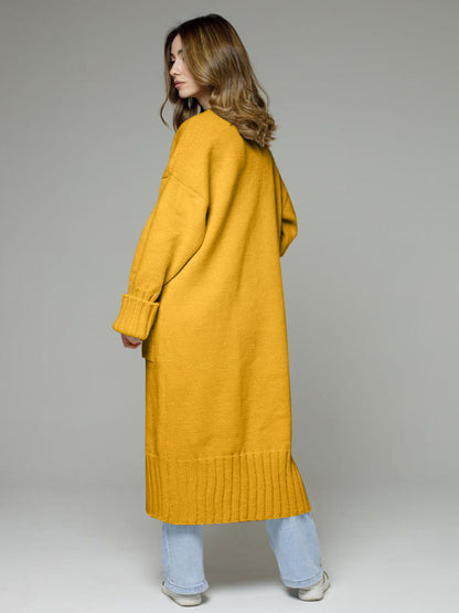 Cardigan mit offener Vorderseite und überschnittenen Schultern und Taschen