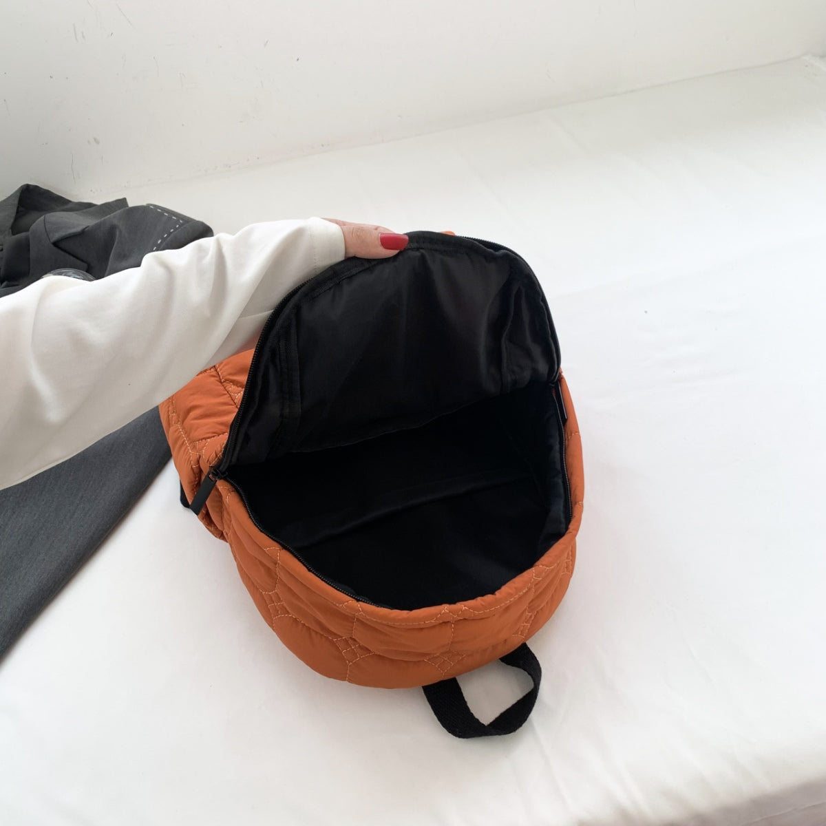 Gesteppte Rucksacktasche aus Polyester