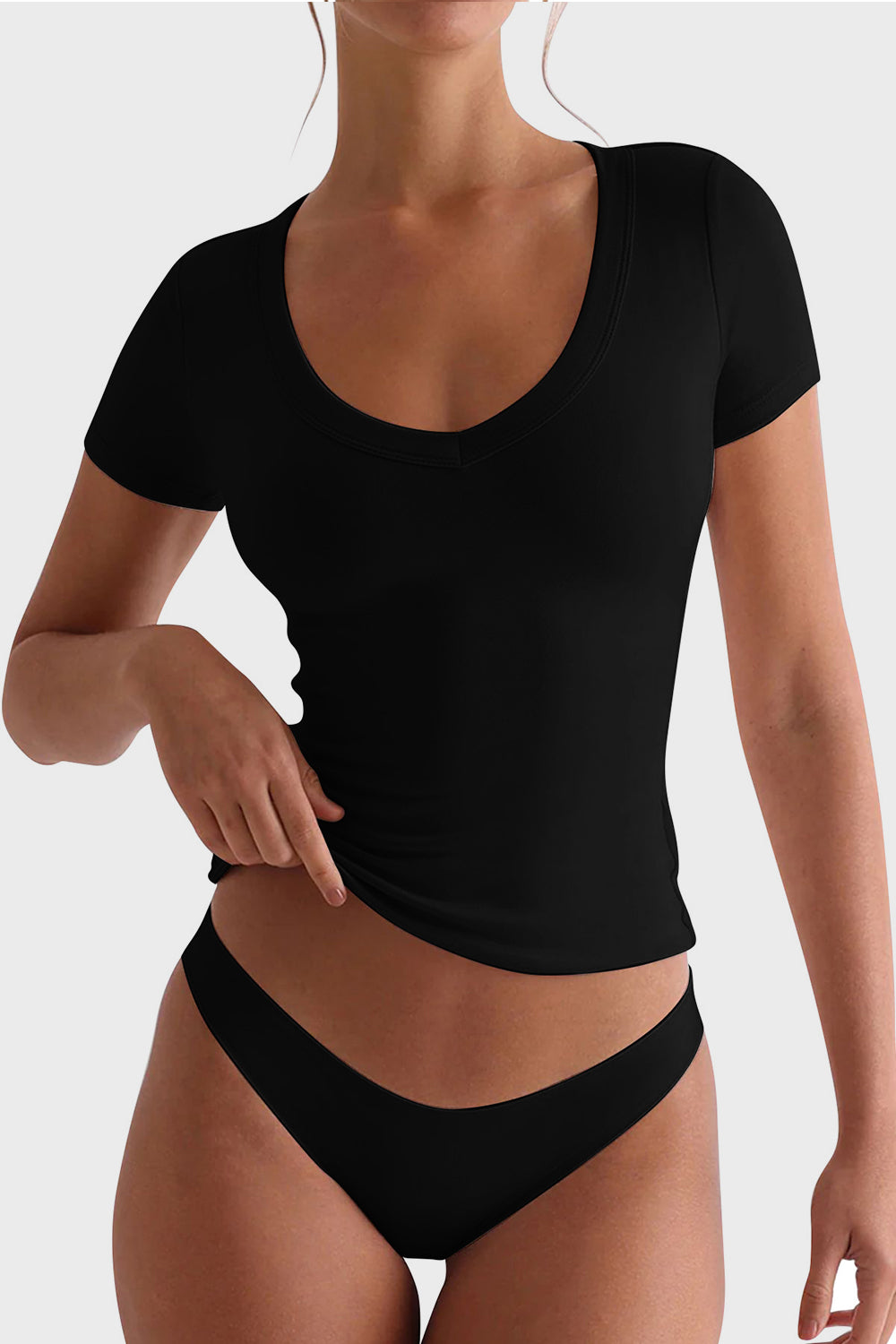 Lovelet – Kurzärmliges T-Shirt mit U-Ausschnitt