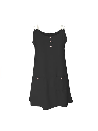Minivestido con tirantes finos dobles y cuello redondo
