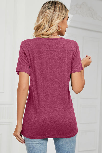 Kurzärmliges T-Shirt mit V-Ausschnitt