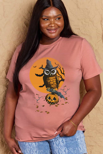 Simply Love – Baumwoll-T-Shirt in voller Größe mit Halloween-Motiv und Grafik